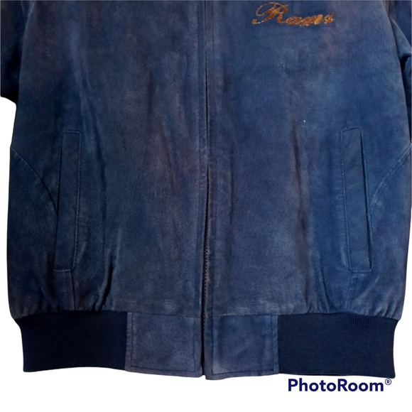 RAMS Leather-Suede Jacket NFL for Her Size Medium Vintage/Retro Varsity/Bomber - Picture 4 of 13